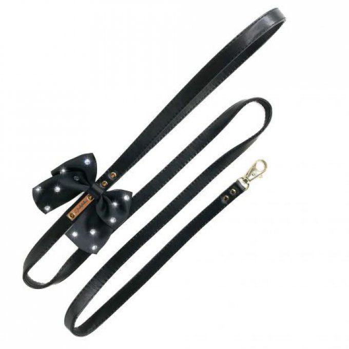 Harnais avec laisse Funkylicious Swarovski Noir